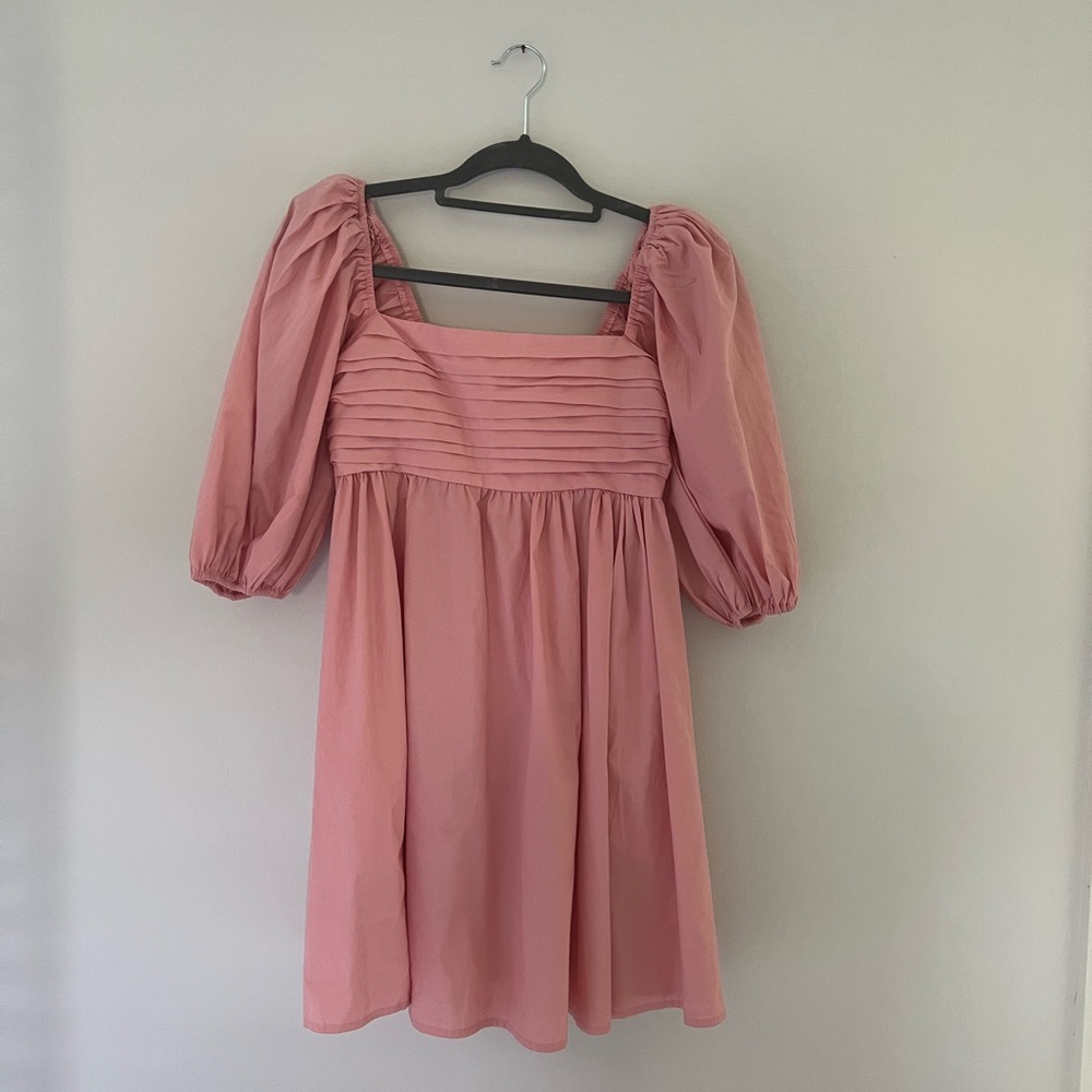 Abercrombie & Fitch Emerson Poplin Puff Sleeve Mini Dress